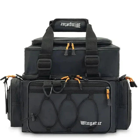 Waterproof Fishing Gear Shoulder Bag Camping Black