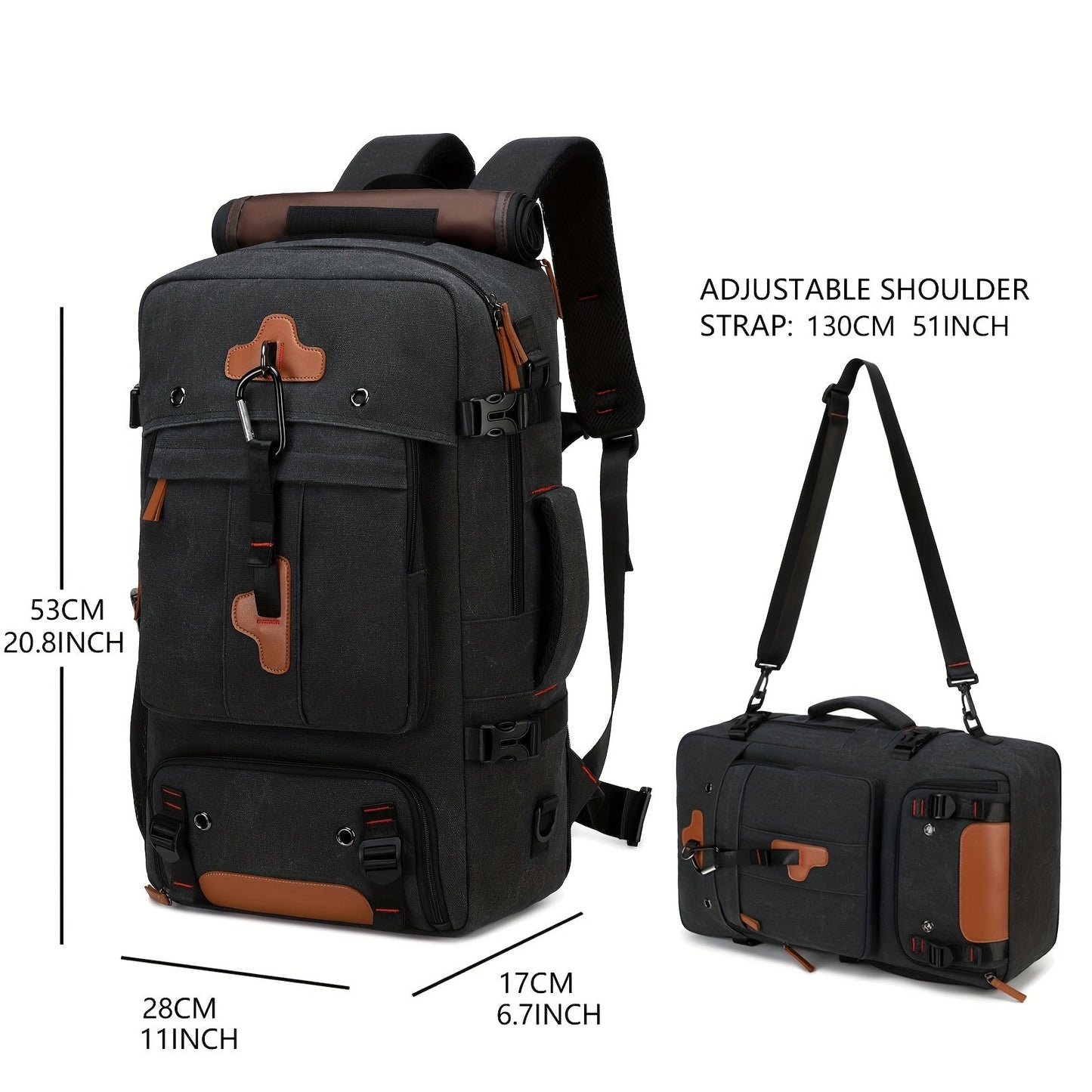 Hiking Backpack with USB & Shoe Compartment